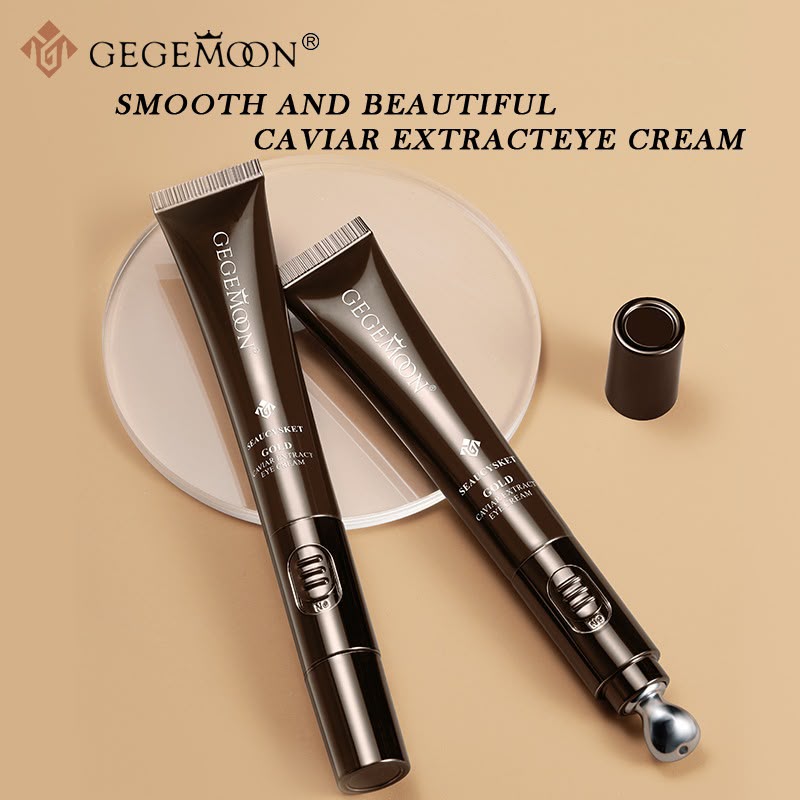 GEGEMOON Gold Caviar Extract Eye Cream 20g – Hydrating Anti-Aging Under Eye Treatment with Massage Applicator