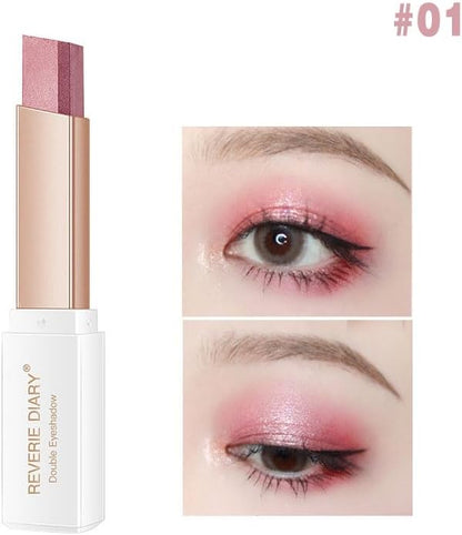 AIMALL Glitter Double Color Gradient Eyeshadow Stick Two Tone Eye Shadow Pen Cosmetics