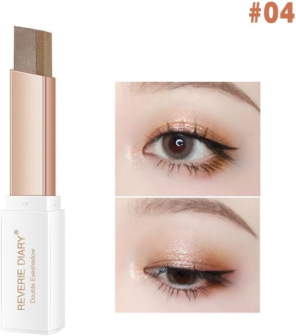 AIMALL Glitter Double Color Gradient Eyeshadow Stick Two Tone Eye Shadow Pen Cosmetics