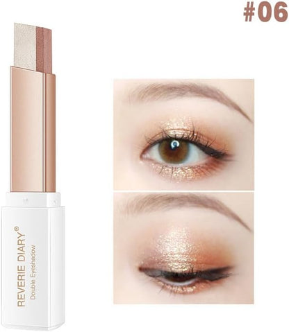 AIMALL Glitter Double Color Gradient Eyeshadow Stick Two Tone Eye Shadow Pen Cosmetics