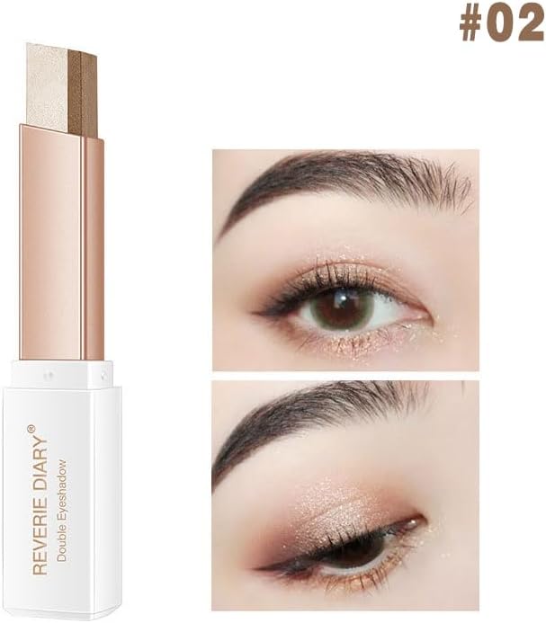 AIMALL Glitter Double Color Gradient Eyeshadow Stick Two Tone Eye Shadow Pen Cosmetics