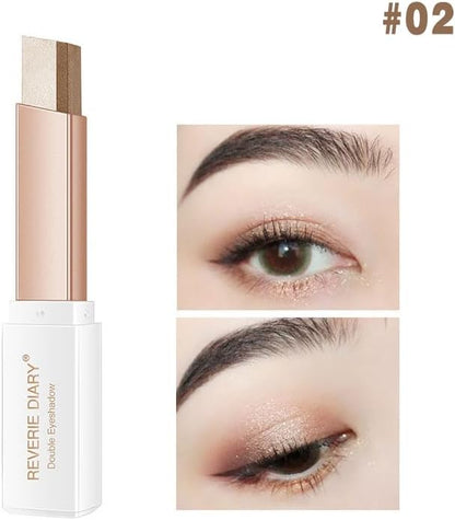 AIMALL Glitter Double Color Gradient Eyeshadow Stick Two Tone Eye Shadow Pen Cosmetics