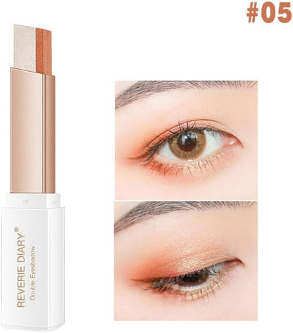 AIMALL Glitter Double Color Gradient Eyeshadow Stick Two Tone Eye Shadow Pen Cosmetics