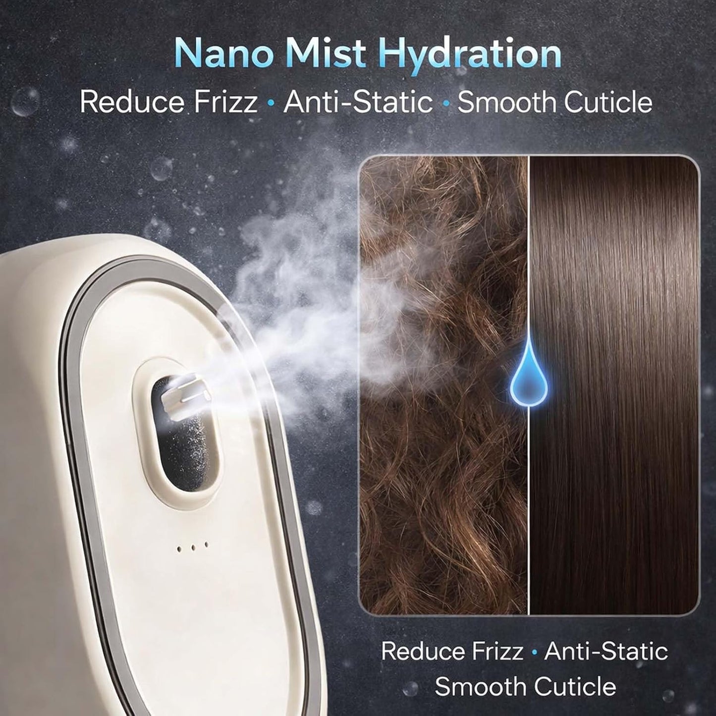 Hair Care Brush with Self-Cleaning, Anti-Static & Reduces Frizz (Beige)