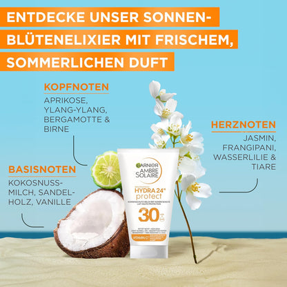 Garnier Ambre Solaire Hydra 24H Protect SPF50+ Very High Protection Hydrating Protection Lotion, 50ml