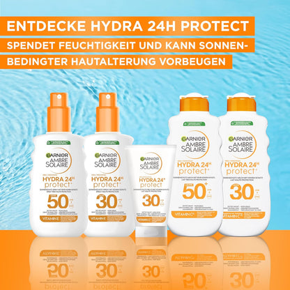 Garnier Ambre Solaire Hydra 24H Protect SPF50+ Very High Protection Hydrating Protection Lotion, 50ml