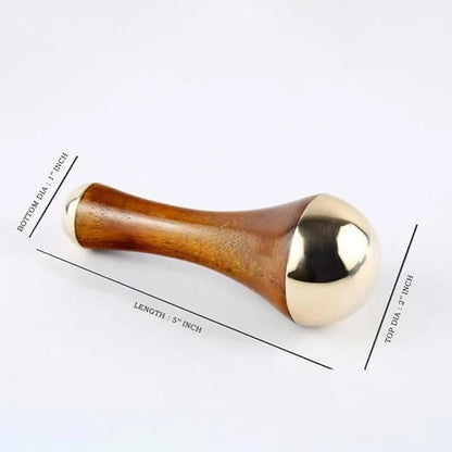 Wooden Handle Kansa Beauty Massager, Handcrafted Bronze Face And Neck Massage Tool, Face Lift Massage Tool