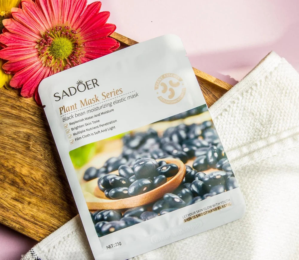 SADOER Black Bean Moisturizing Elastic Face Sheet Mask