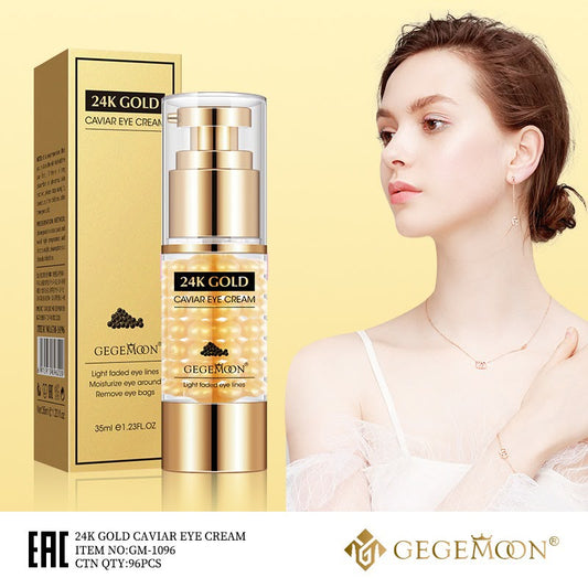 GEGEMOON 24K Gold Caviar Eye Cream 35ml, Hydrating Under Eye Moisturizer for Fine Lines, Wrinkles & Eye Bags