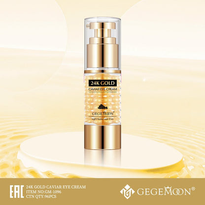 GEGEMOON 24K Gold Caviar Eye Cream – Hydrating Anti-Aging Under Eye Treatment for Fine Lines & Wrinkles
