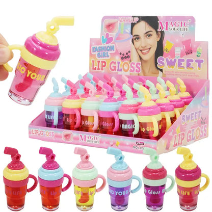 Wholesale Mini Tumbler Bubble Cup Lip Gloss - 24 Pcs